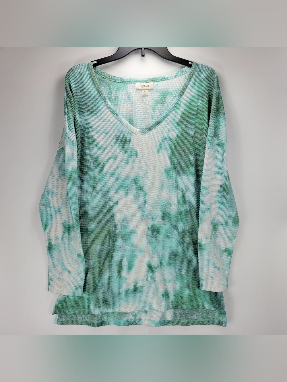 Style & Co Long Sleeve Tie Dye Shirt Women XL Comfy Dainty Boho Quiet Luxury